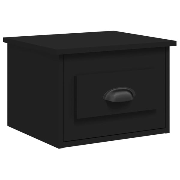 Wand Nachttische Schwarz, 2er-Set