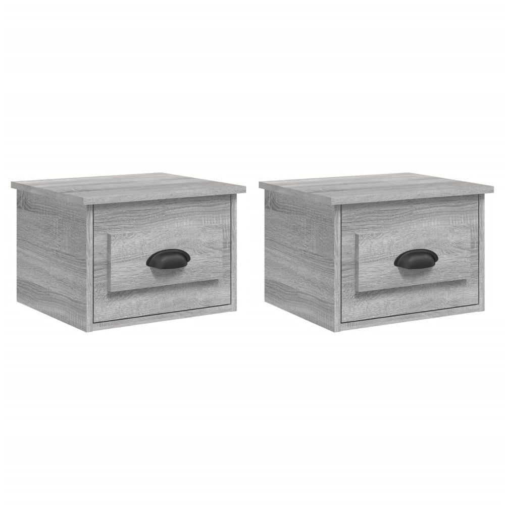 vidaXL Wall-Mounted Bedside Tables 2 pcs Sonoma Grey 41.5x36x28 cm