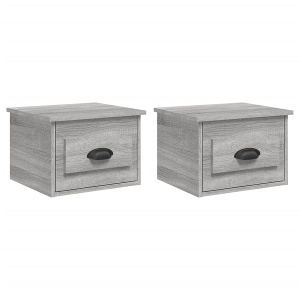 Wand-Nachttische Grau Sonoma 2er-Set