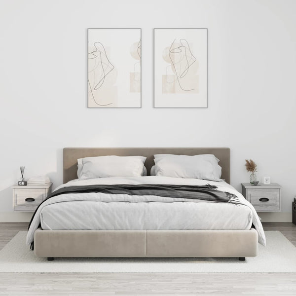 Wand-Nachttische Grau Sonoma 2er-Set