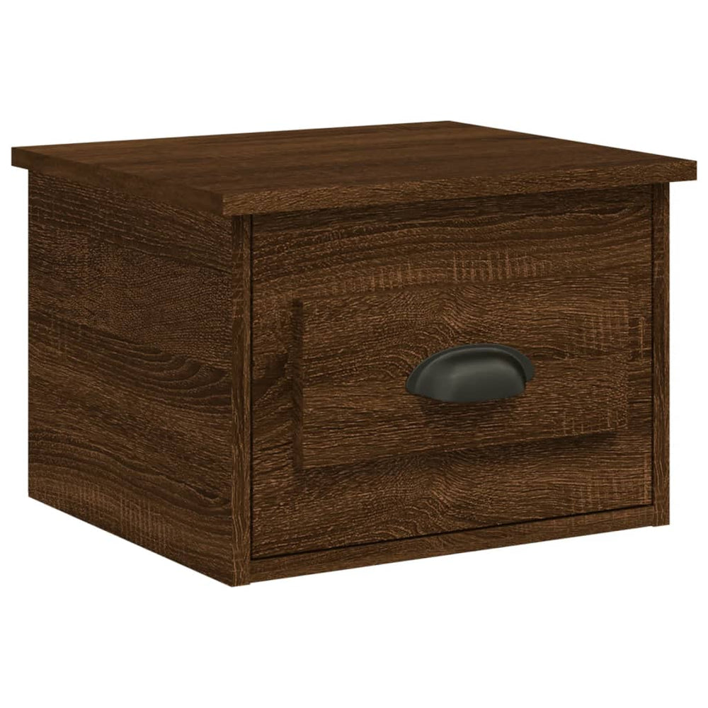 vidaXL Wall-Mounted Nightstand Brown Oak Look 41.5x36x28 cm