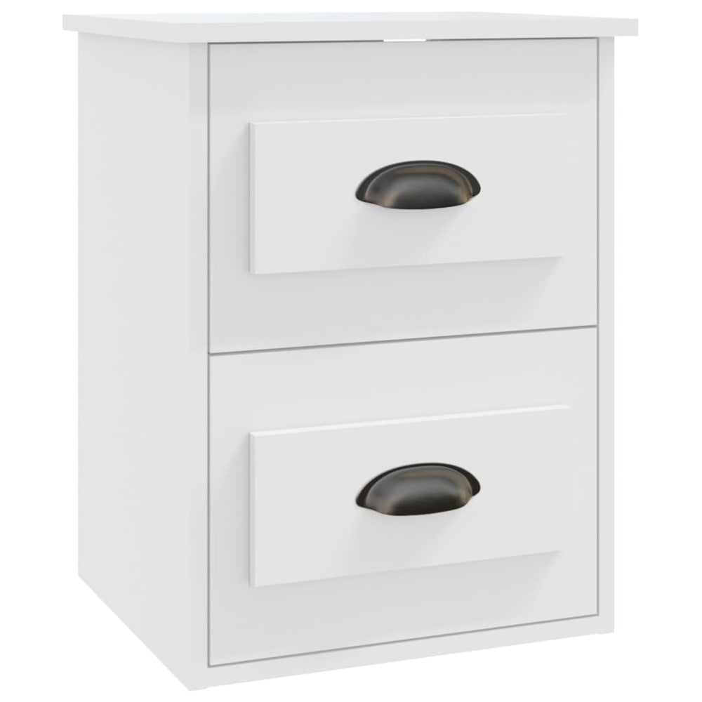 vidaXL Wall-Mounted Nightstand White 41.5x36x53 cm