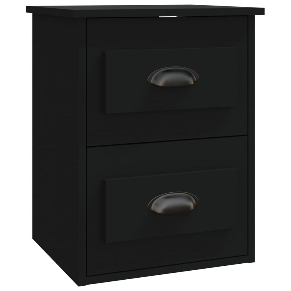 vidaXL Wall-Mounted Nightstand Black 41.5x36x53 cm
