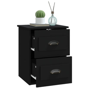 Wand-Nachttische, 2er Set, Schwarz