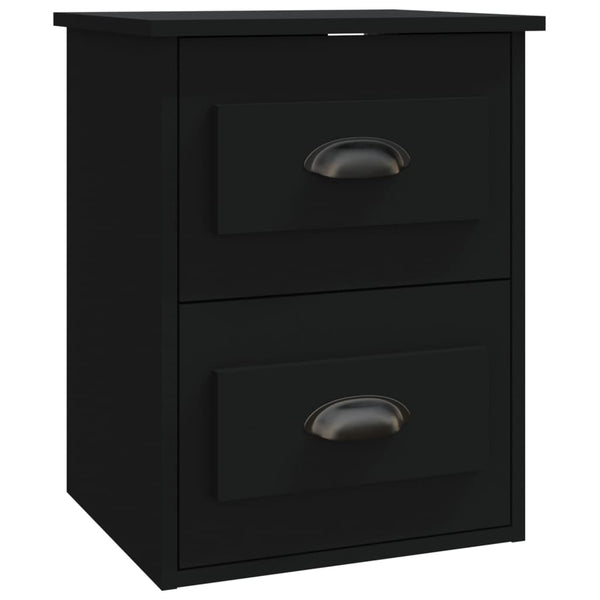 Wand-Nachttische, 2er Set, Schwarz