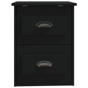 Wand-Nachttische, 2er Set, Schwarz