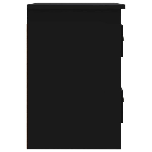 Wand-Nachttische, 2er Set, Schwarz
