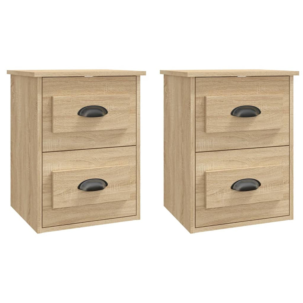Wand-Nachttische Sonoma-Eiche, 2er-Set