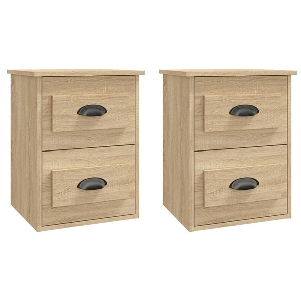 Wand-Nachttische Sonoma-Eiche, 2er-Set
