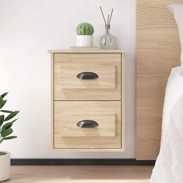 Wand-Nachttische Sonoma-Eiche, 2er-Set