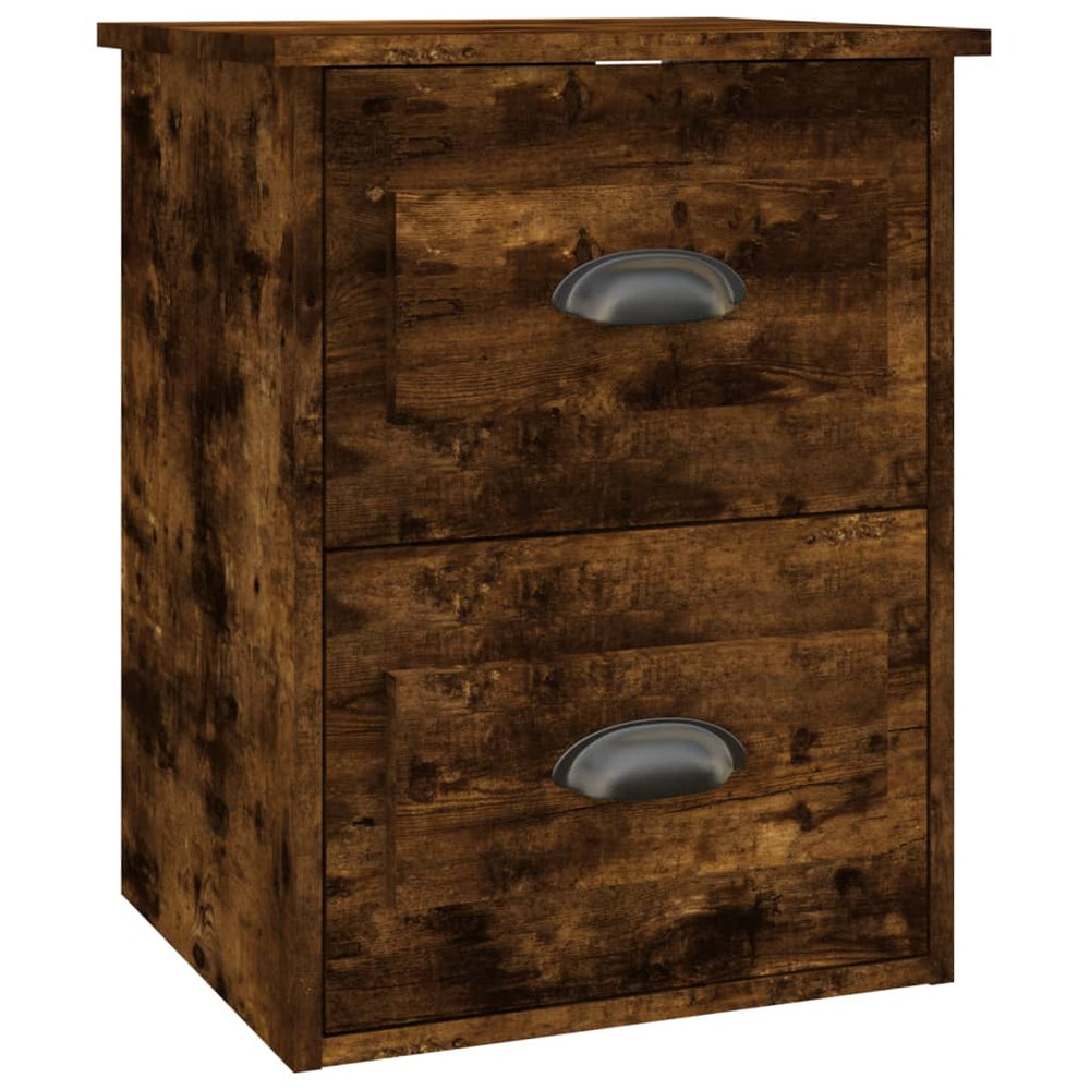vidaXL Wall-Mounted Nightstand Smoked Oak 41.5x36x53 cm