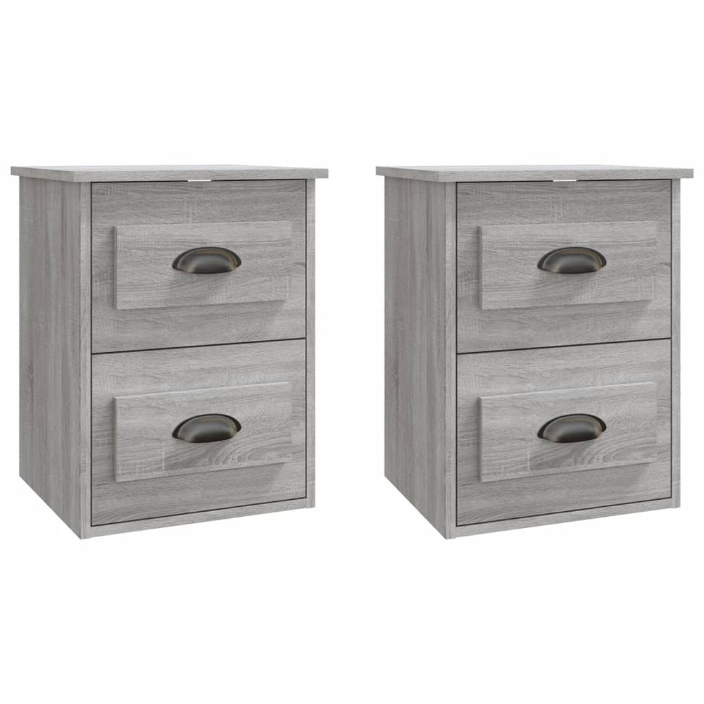 Wand-Nachttische Grau Sonoma 2er-Set