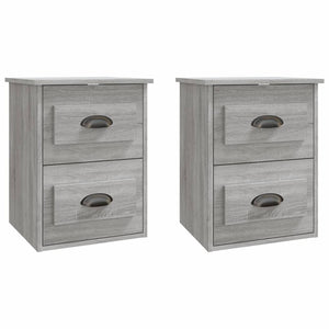 Wand-Nachttische Grau Sonoma 2er-Set
