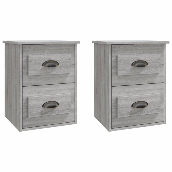 Wand-Nachttische Grau Sonoma 2er-Set