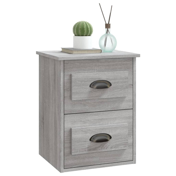 Wand-Nachttische Grau Sonoma 2er-Set