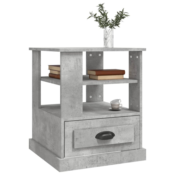 vidaXL Table d'appoint Gris béton 50x50x60 cm Bois d'ingénierie