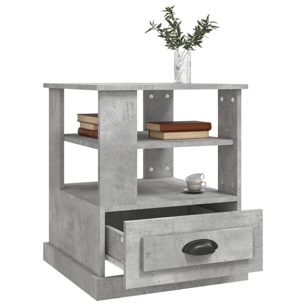 vidaXL Table d'appoint Gris béton 50x50x60 cm Bois d'ingénierie