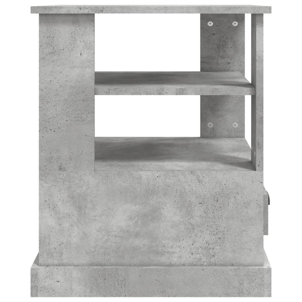 vidaXL Table d'appoint Gris béton 50x50x60 cm Bois d'ingénierie