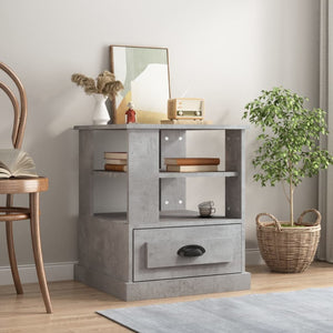 vidaXL Table d'appoint Gris béton 50x50x60 cm Bois d'ingénierie