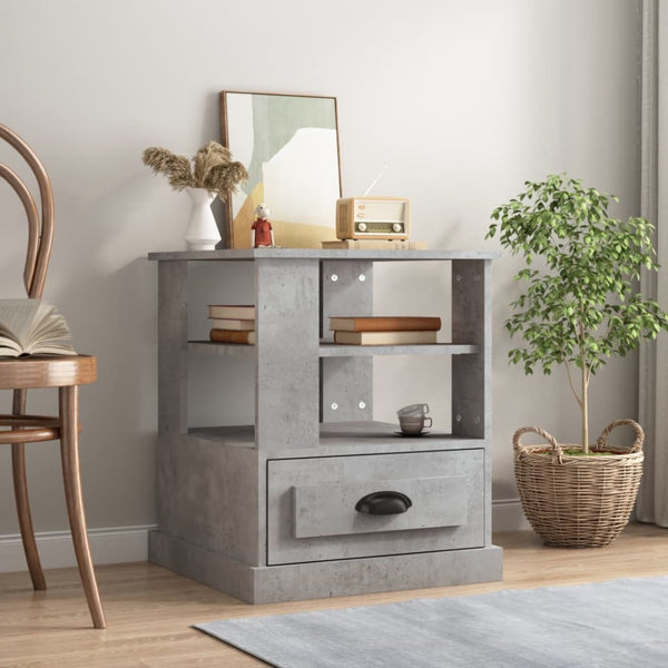 vidaXL Table d'appoint Gris béton 50x50x60 cm Bois d'ingénierie