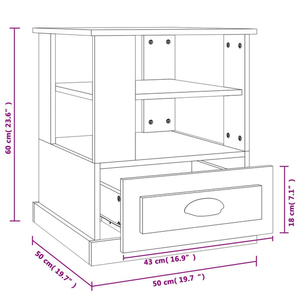 Grauer Beistelltisch Sonoma 50x50x60 cm