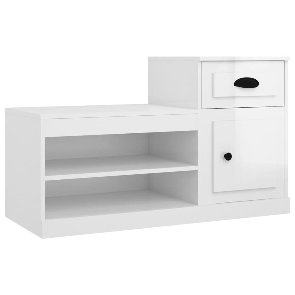 Hochglanz Schuhschrank Weiß 100x42x60 cm