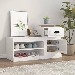 Hochglanz Schuhschrank Weiß 100x42x60 cm