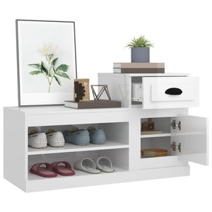 Hochglanz Schuhschrank Weiß 100x42x60 cm