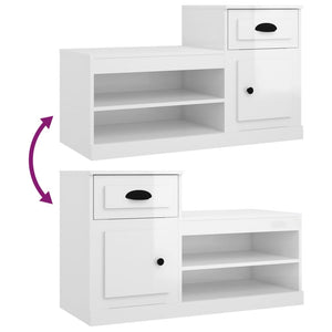 Hochglanz Schuhschrank Weiß 100x42x60 cm