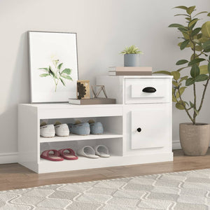 Hochglanz Schuhschrank Weiß 100x42x60 cm