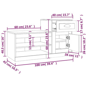 Schuhschrank Sonoma Eiche 100x42x60 cm