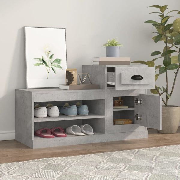 vidaXL Meuble à chaussures gris béton 100x42x60 cm bois d'ingénierie