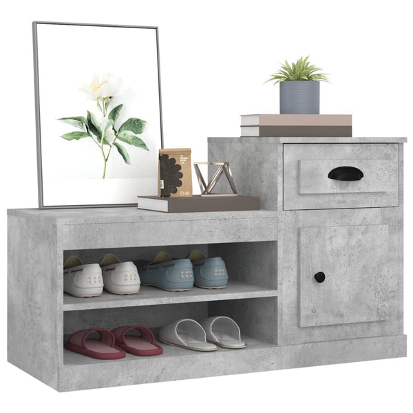 vidaXL Meuble à chaussures gris béton 100x42x60 cm bois d'ingénierie