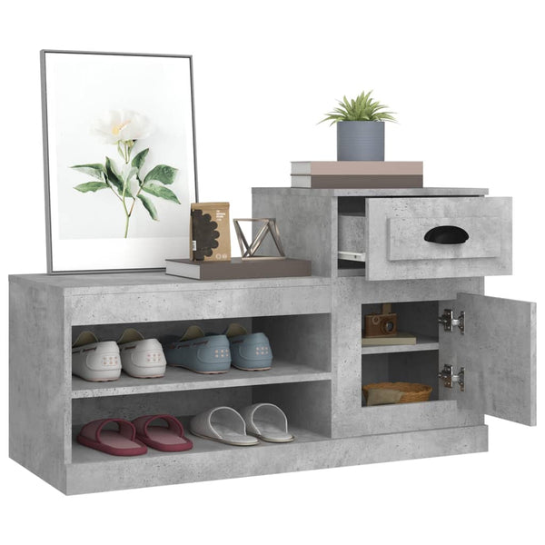 vidaXL Meuble à chaussures gris béton 100x42x60 cm bois d'ingénierie