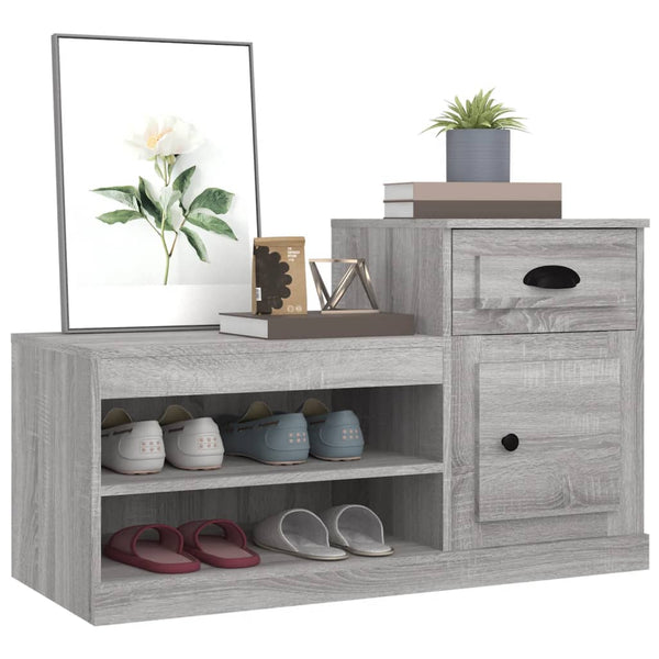 Grauer Schuhschrank Sonoma, 100 cm