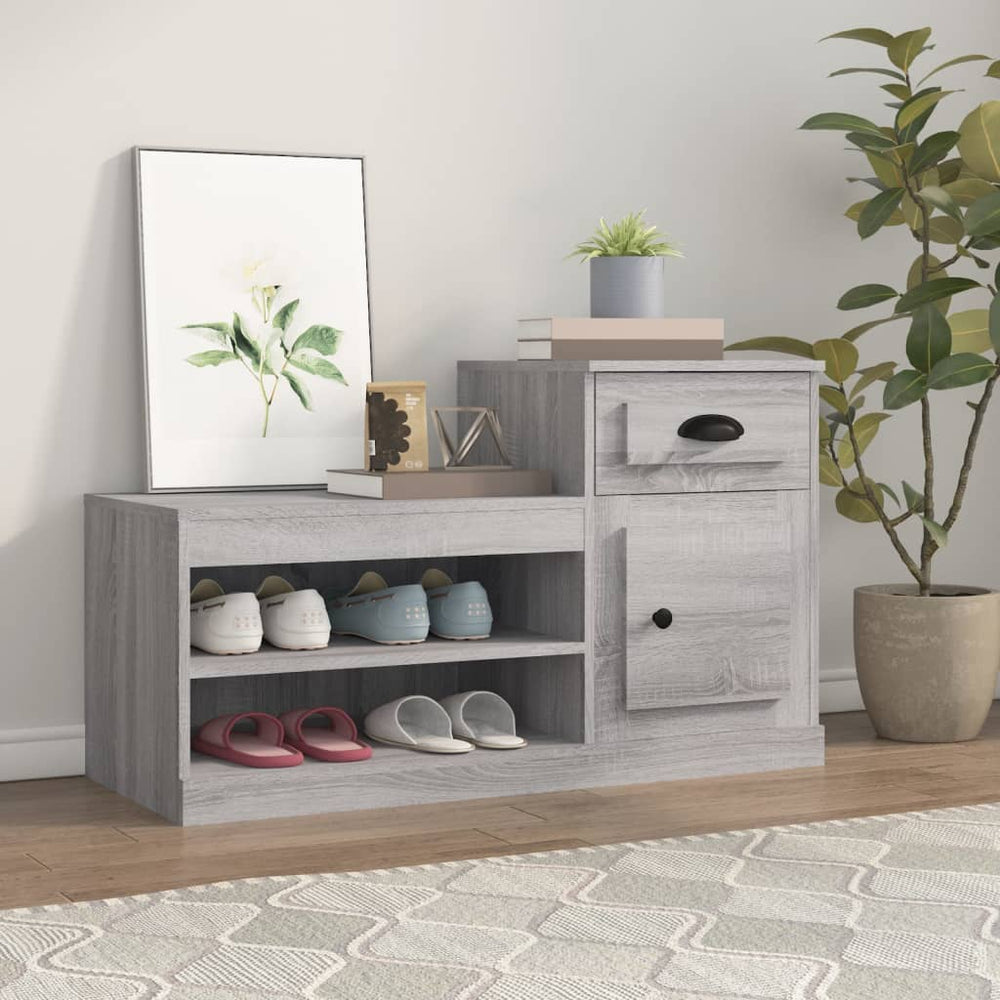 Grauer Schuhschrank Sonoma, 100 cm