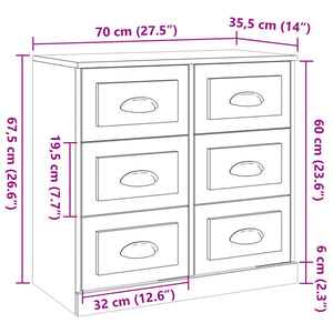Sideboard Braun Eichen-Optik 70 cm