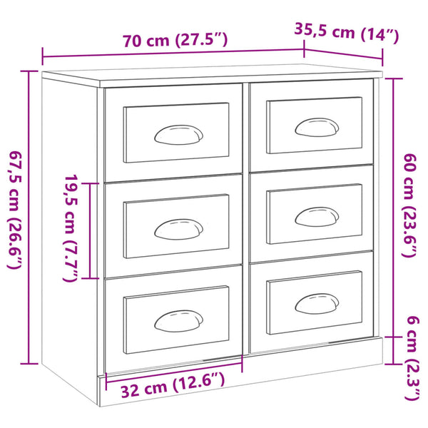 Sideboard Braun Eichen-Optik 70 cm