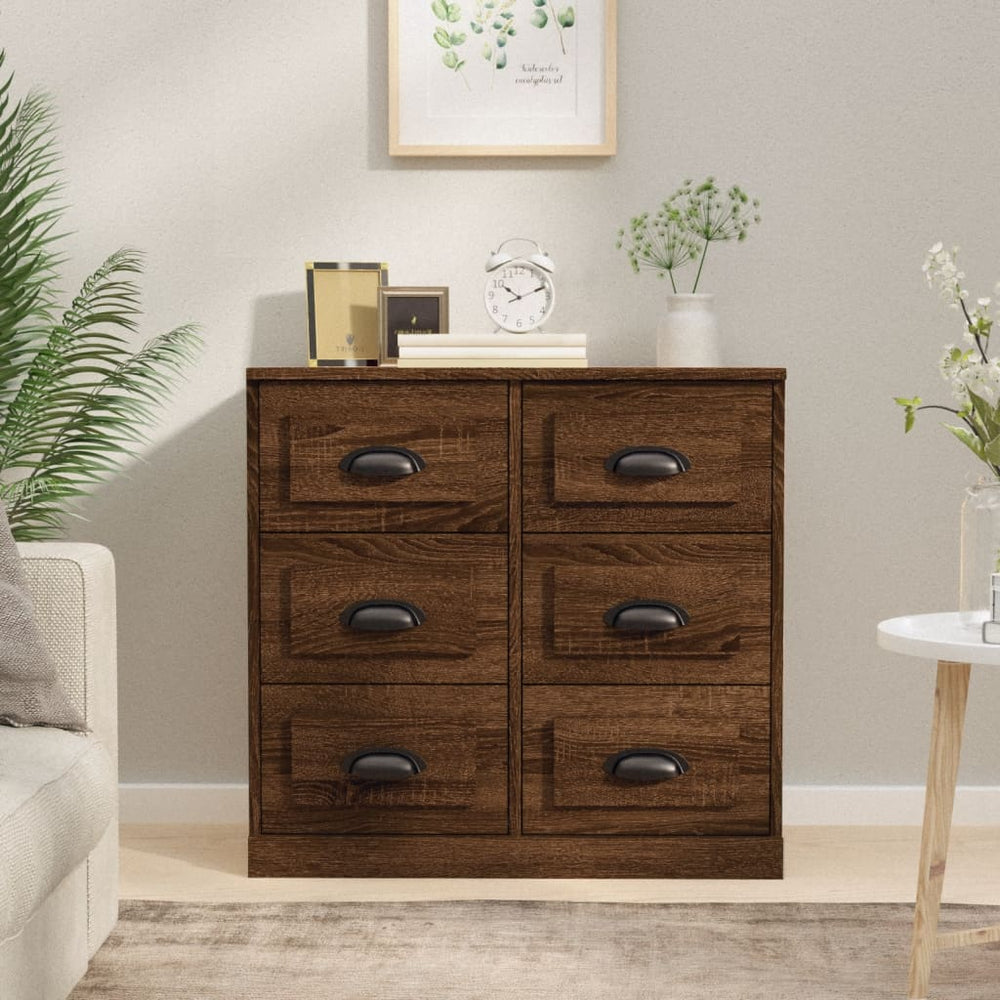 vidaXL Sideboard Brown Oak-Look 70x35.5x67.5 cm Engineered Wood