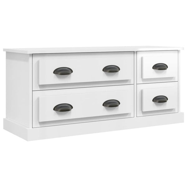 Meuble TV vidaXL blanc brillant 100x35,5x45 cm en bois d'ingénierie