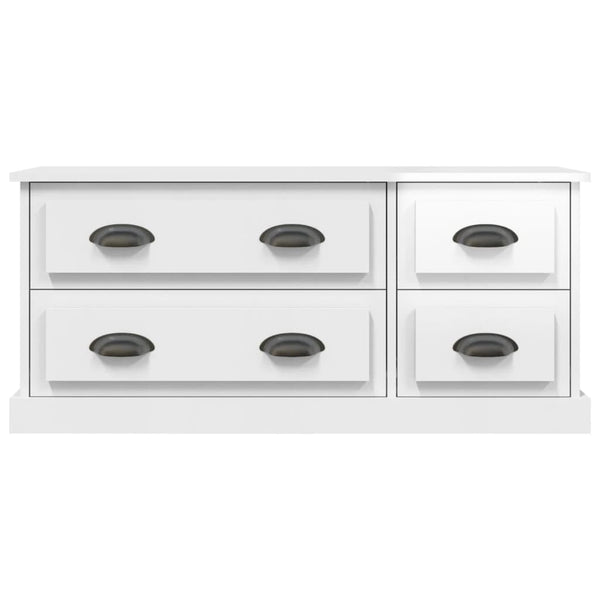 Meuble TV vidaXL blanc brillant 100x35,5x45 cm en bois d'ingénierie