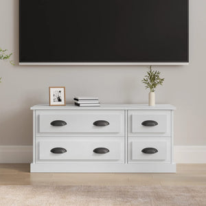 Meuble TV vidaXL blanc brillant 100x35,5x45 cm en bois d'ingénierie
