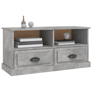 vidaXL Meuble TV Gris béton 93x35,5x45 cm Bois d'ingénierie