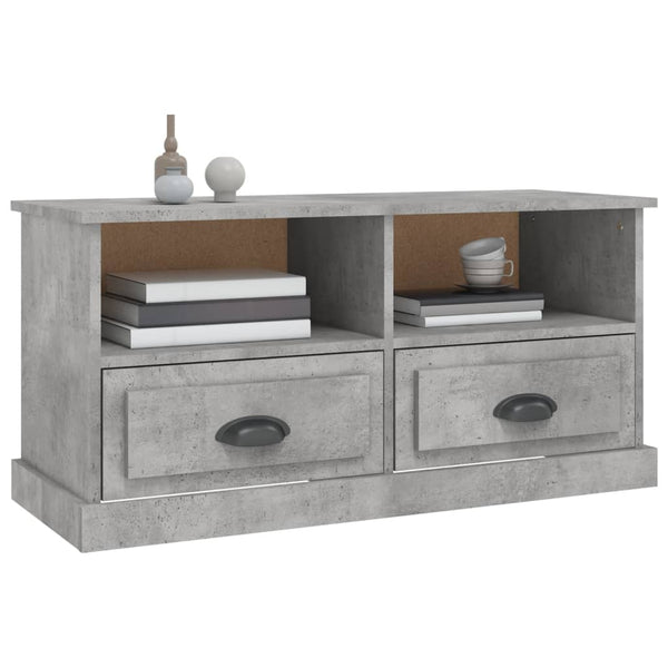 vidaXL Meuble TV Gris béton 93x35,5x45 cm Bois d'ingénierie