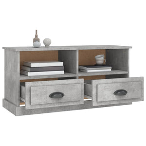 vidaXL Meuble TV Gris béton 93x35,5x45 cm Bois d'ingénierie