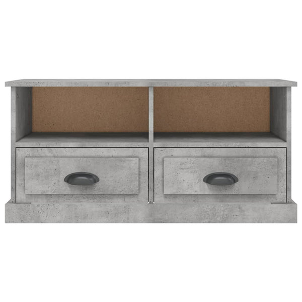 vidaXL Meuble TV Gris béton 93x35,5x45 cm Bois d'ingénierie