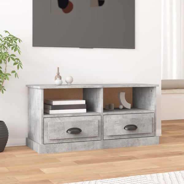 vidaXL Meuble TV Gris béton 93x35,5x45 cm Bois d'ingénierie