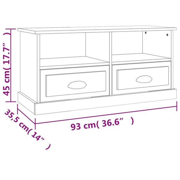 TV-Schrank Braun Eichen-Optik, 93 cm