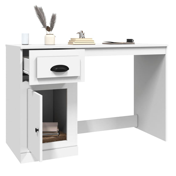 Schreibtisch Weiß mit Schublade 115x50 cm