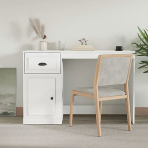 Schreibtisch Weiß mit Schublade 115x50 cm